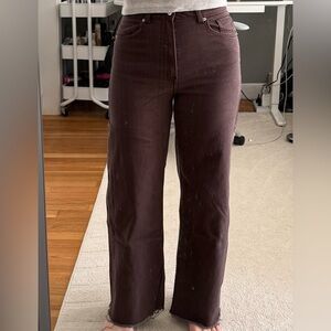 H&M Divided Straight Leg Pants in Taupe Brown